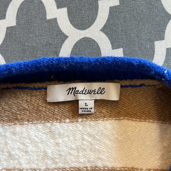 MADEWELL Halo-Striped Belmore Sweater szL - Picture 11 of 12